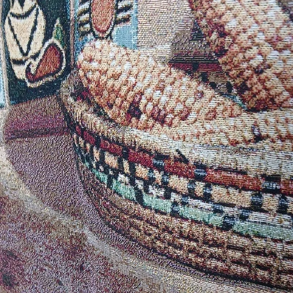 Southwestern Tapestry Wall Hanging with Cactus Design - Picture 3 of 8